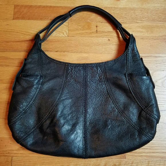 Lucky Brand Handbags - Lucky Brand Black Leather Hobo/Tote Bag